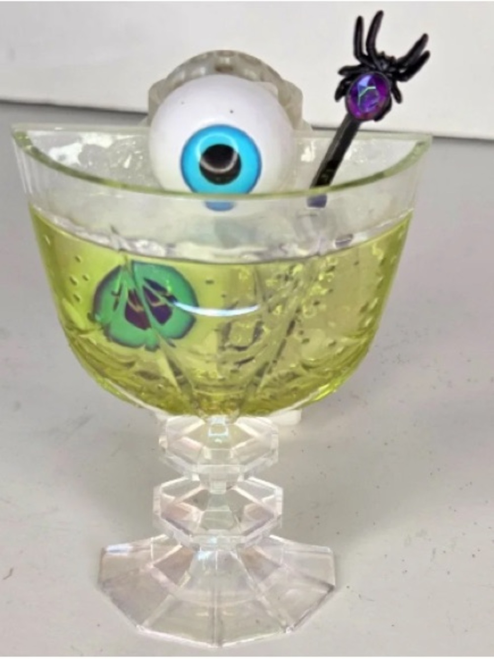 Green Decorative Glass Goblet Holiday Pillow Accent